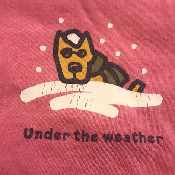 Life is Good “under the weather” maroon long sleeve crewneck tee shirt (M) - Picture 4 of 12